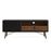 Rena 1 Door 1 Drawer Wide TV Unit - Matt Black & Walnut - The Furniture Mega Store 