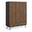 Rena 3 Door 3 Drawer Wardrobe - Matt Black & Walnut - The Furniture Mega Store 