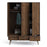 Rena 3 Door 3 Drawer Wardrobe - Matt Black & Walnut - The Furniture Mega Store 