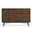 Rena 6 Drawer Wide Chest Of Drawers - Matt Black & Walnut - The Furniture Mega Store 