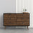Rena 6 Drawer Wide Chest Of Drawers - Matt Black & Walnut - The Furniture Mega Store 
