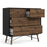 Rena 6 Drawer Chest Of Drawers - Matt Black & Walnut - The Furniture Mega Store 