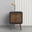 Rena 2 Drawer Bedside cabinet - Matt Black & Walnut - The Furniture Mega Store 