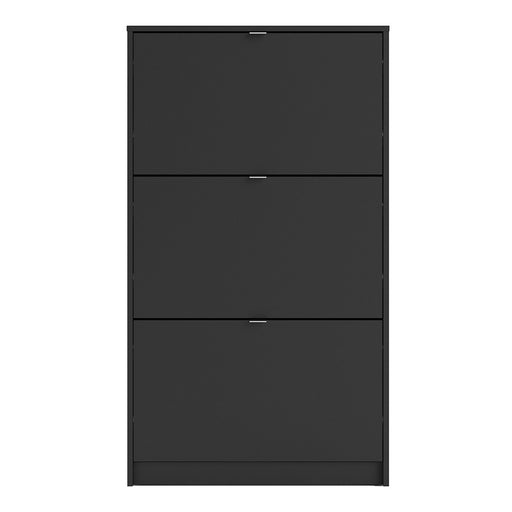 Shoe Cabinet 3 Compartments in Black - The Furniture Mega Store 