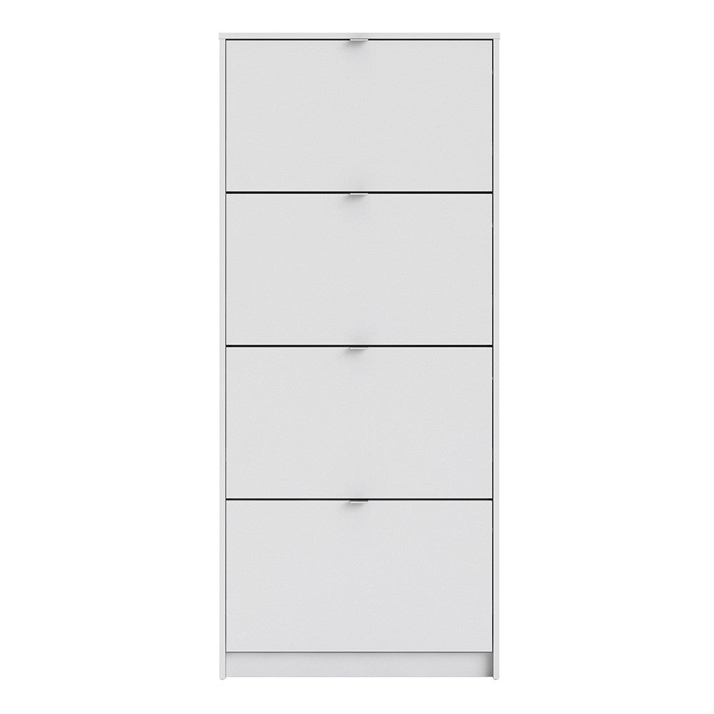 Shoe Cabinet 4 Door Matt White - The Furniture Mega Store 