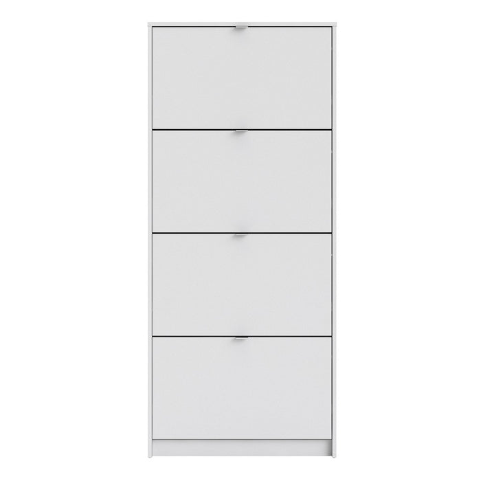 Shoe Cabinet 4 Door Matt White - The Furniture Mega Store 