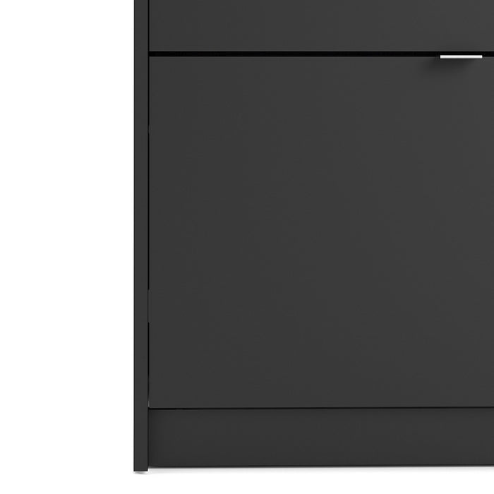 Shoe Cabinet 4 Door Matt Black - The Furniture Mega Store 