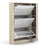Shoe cabinet Oak structure with White high gloss front 3 tilting doors + 1 door - The Furniture Mega Store 