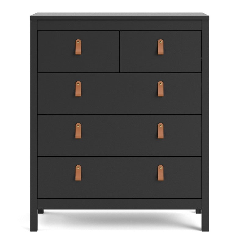 Barcelona 2/3 Chest Of Drawers - Matt Black - The Furniture Mega Store 