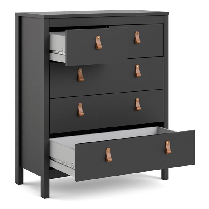 Barcelona 2/3 Chest Of Drawers - Matt Black - The Furniture Mega Store 