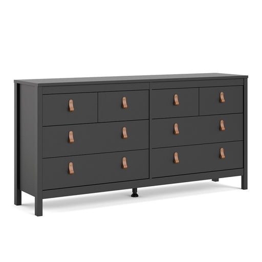 Barcelona Double dresser 4+4 drawers - Matt Black - The Furniture Mega Store 