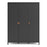 Barcelona 3 Door Wardrobe - Matt Black - The Furniture Mega Store 