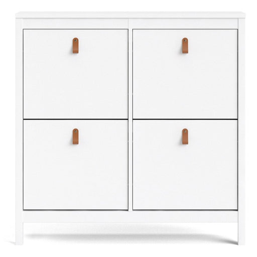 Barcelona Shoe cabinet 4 compartments - White - The Furniture Mega Store 