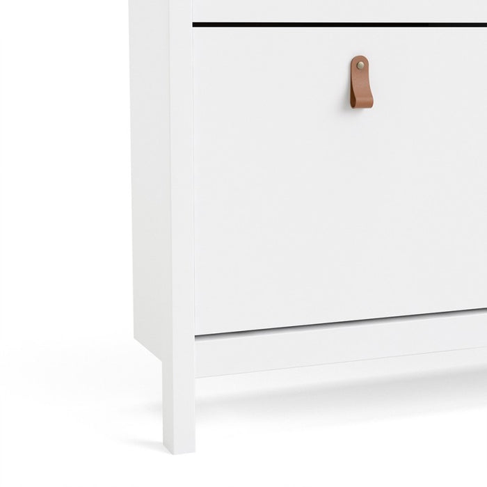 Barcelona Shoe cabinet 4 compartments - White - The Furniture Mega Store 