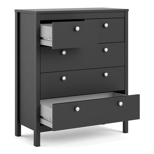 Madrid 3+2 Chest Of Drawers - Matt Black - The Furniture Mega Store 