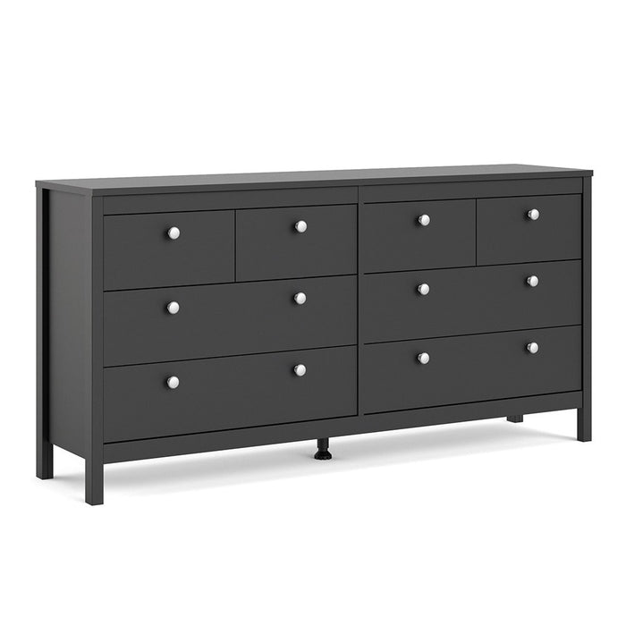 Madrid Double dresser 4+4 drawers - Matt Black - The Furniture Mega Store 