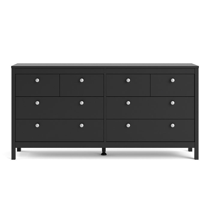 Madrid Double dresser 4+4 drawers - Matt Black - The Furniture Mega Store 