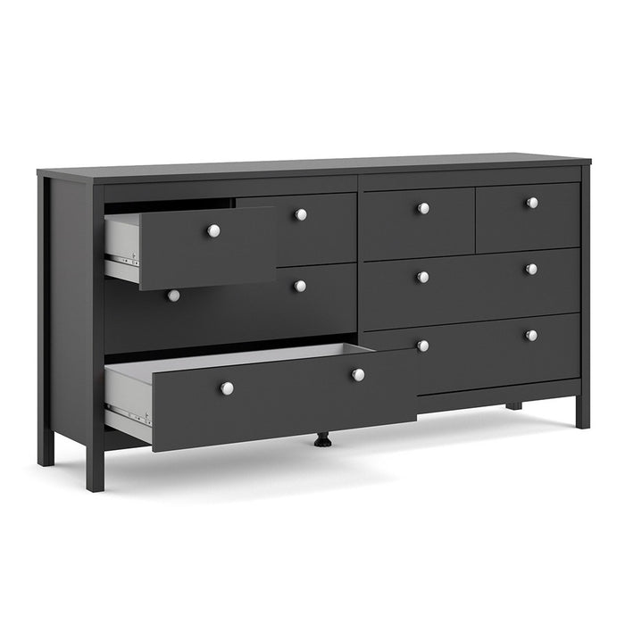 Madrid Double dresser 4+4 drawers - Matt Black - The Furniture Mega Store 