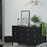 Madrid Double dresser 4+4 drawers - Matt Black - The Furniture Mega Store 