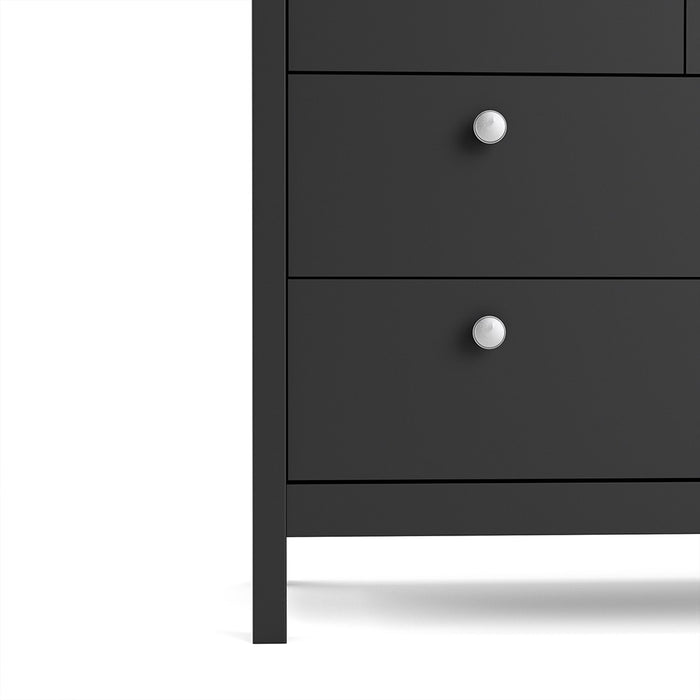 Madrid 3 Drawer Chest - Matt Black - The Furniture Mega Store 