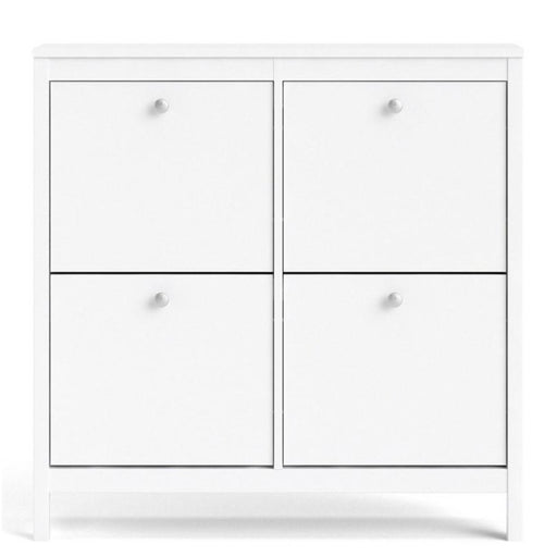 Madrid Shoe cabinet 4 compartments - White - The Furniture Mega Store 