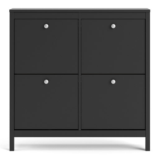 Madrid Shoe cabinet 4 compartments - Matt Black - The Furniture Mega Store 