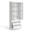 Madrid Glazed 2 Door Display Cabinet - Matt White - The Furniture Mega Store 