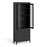 Madrid Glazed 2 Door Display Cabinet - Matt Black - The Furniture Mega Store 