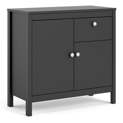 Madrid 2 Door 1 Drawer Sideboard - Matt Black - The Furniture Mega Store 