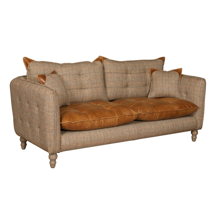 Regent Harris Tweed & Vintage Leather Sofa Collection - The Furniture Mega Store 