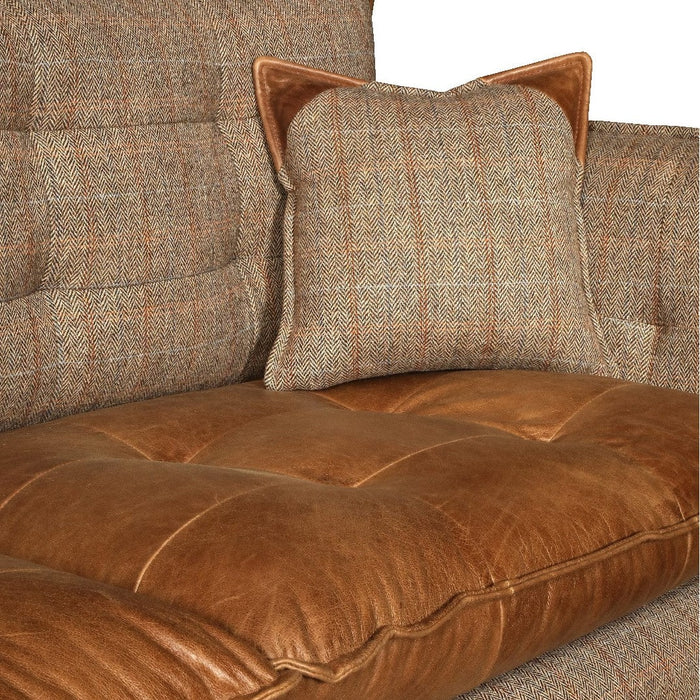 Regent Harris Tweed & Vintage Leather Sofa Collection - The Furniture Mega Store 