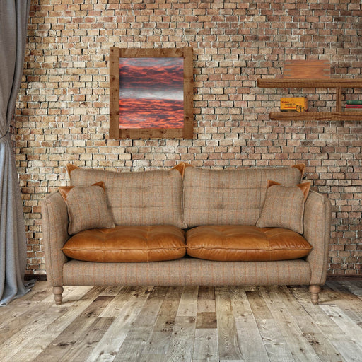 Regent Harris Tweed & Vintage Leather Sofa Collection - The Furniture Mega Store 