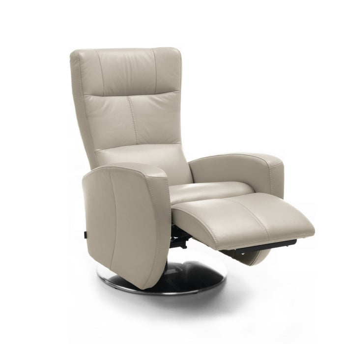 Aura Luxury Leather Recliner Swivel Chair - Choice Of Manual Or Power Recline - The Furniture Mega Store 