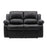 Callino Black Leather Recliner Sofa Set 3 + 2 Seater - The Furniture Mega Store 