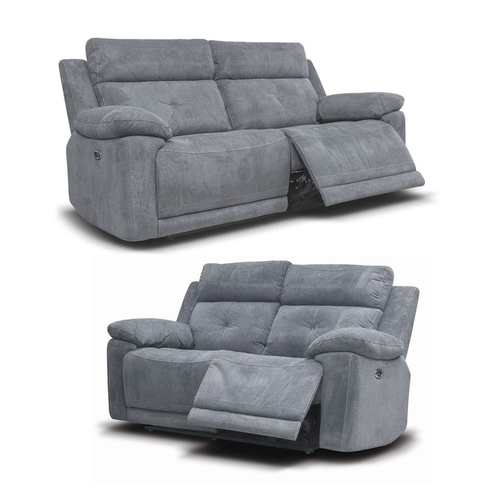 Baxley Power Recliner 3 & 2 Seater Sofa Set + Intergrated Usb Charging Ports - Choice Of Fabrics - The Furniture Mega Store 