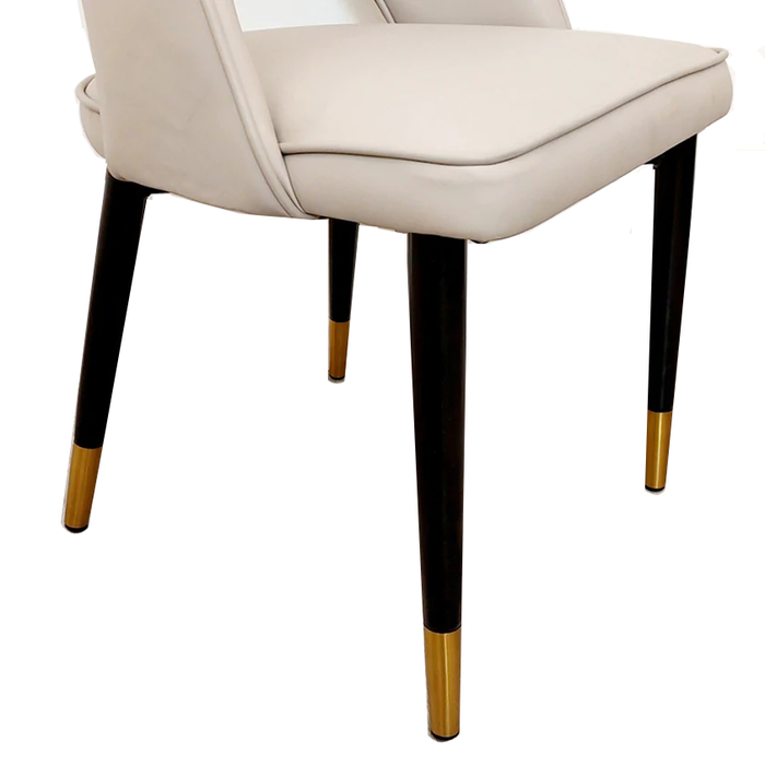 Astra Cream Leather Dining Chairs - Set Of 2 - The Furniture Mega Store 