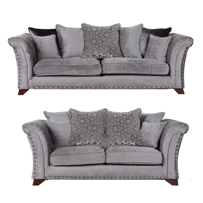 Vesper 3 Seater & 2 Seater Sofa Set - Choice Of Scatter or Standard Back & Fabrics - The Furniture Mega Store 