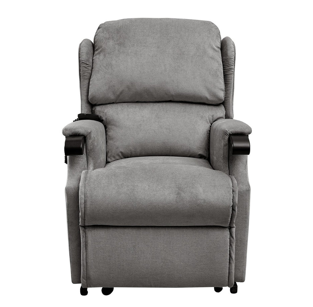 Malvern Aero Charcoal Fabric Rise & Recliner Armchair - Choice Of Sizes & Trim - The Furniture Mega Store 