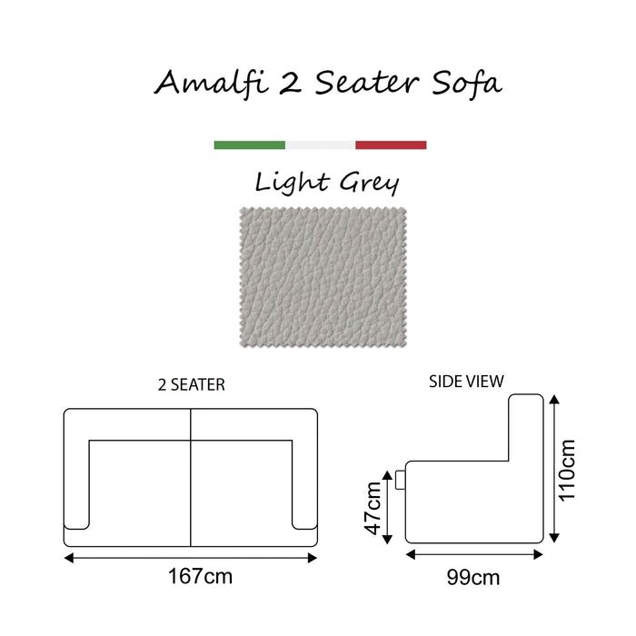 Amalfi Full Grain Italian Leather Sofa & Armchair Collection - Choice Of Colours - The Furniture Mega Store 