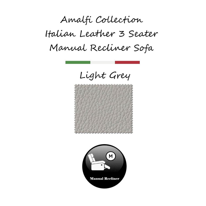 Amalfi Full Grain Italian Leather Recliner Sofa Collection - Choice Of Power Or Manual Recline - The Furniture Mega Store 