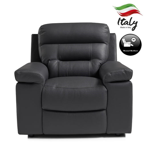 Amalfi Full Grain Italian Leather Recliner Armchair - Choice Of Manual Or Power - The Furniture Mega Store 