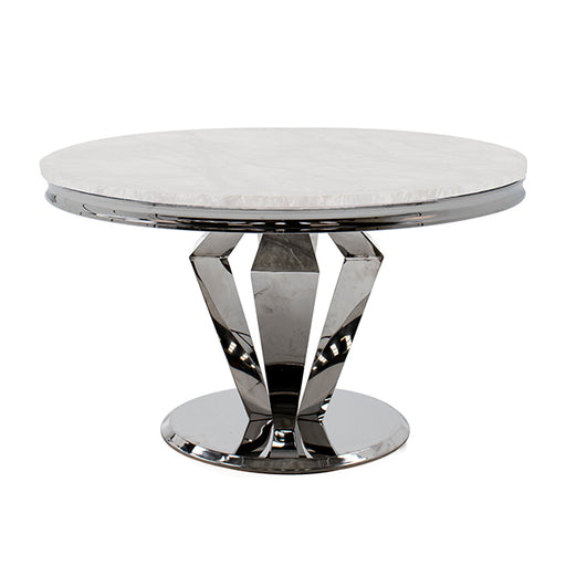 Arturo Round Cream Marble Top Dining Table - The Furniture Mega Store 