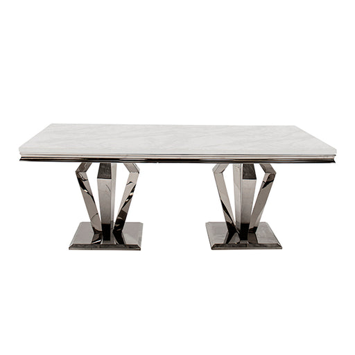 Arturo Cream Marble Top Dining Table - Choice Of Sizes - The Furniture Mega Store 