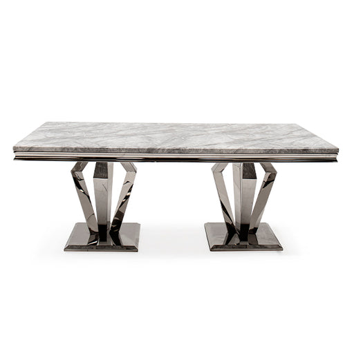 Arturo Grey Marble Top Dining Table - Choice Of Sizes - The Furniture Mega Store