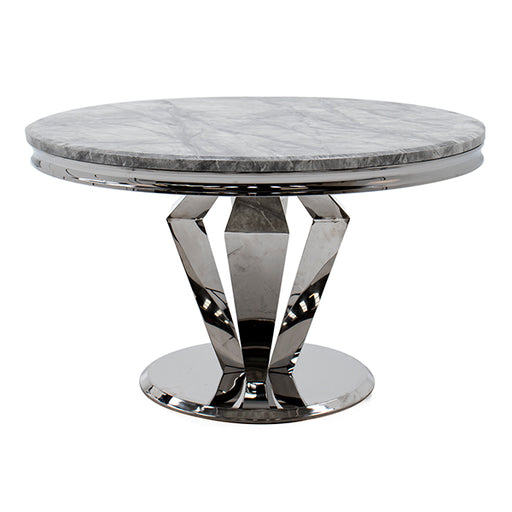 Arturo Round Grey Marble Top Dining Table - The Furniture Mega Store