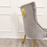 Bentley Light Grey Quilted Lion Knocker Back & Gold Leg Dining Chairs - Set Of 2 - The Furniture Mega Store 