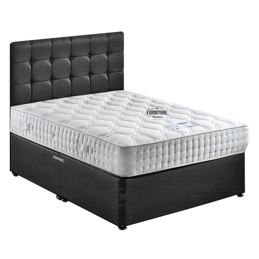 Sandringham Luxury Micro Quilted 1000 Divan Bed Set - Base + Headboard + Mattress - Choice Of Colours & Sizes - The Furniture Mega Store 