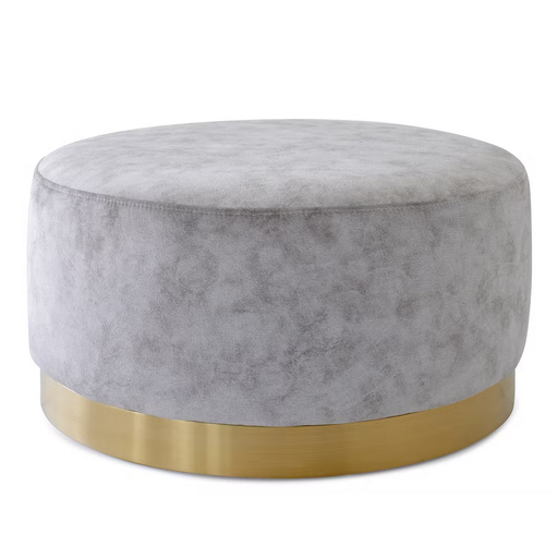 Bond Round Cocktail Ottoman Choice Of Fabrics Chrome Or Gold