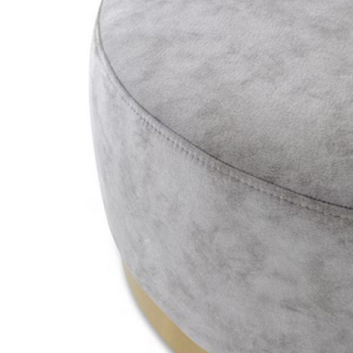 Bond Round Cocktail Ottoman - Choice Of Fabrics & Chrome Or Gold Base - The Furniture Mega Store 