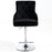 Majestic Black Velvet Diamond Quilted - Lion Head Knocker Back Bar Stool - The Furniture Mega Store 